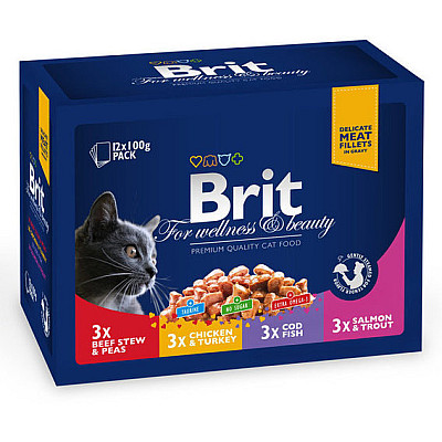 Brit Premium Cat Набор паучей семейная тарелка ассорти 4 вкуса