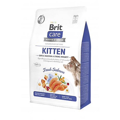 Сухой корм для котят Brit Care Cat Nutrition Kitten Gentle Digestion Strong Immunity, с лососем