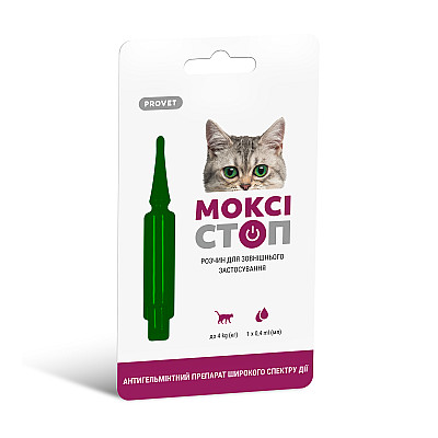 Pro VET Моксистоп - Капли антигельминтные на холку для котов (1 пипетка)