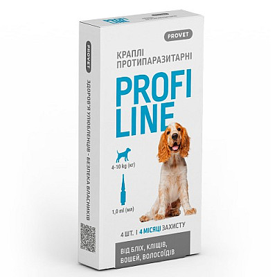 Краплі Provet Profiline для собак 4 піпетки по 1,0 мл