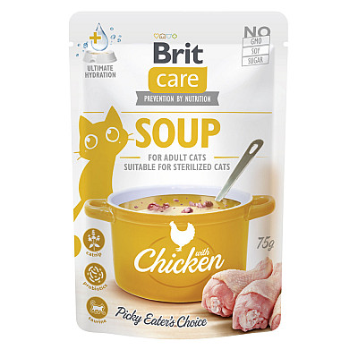 Корм влажный Суп для кошек Brit Care Soup with Chicken 75 г