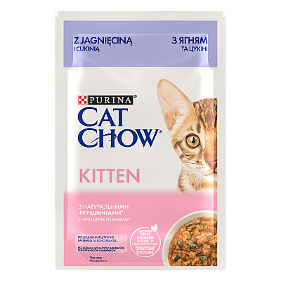 Вологий корм для кошенят Purina Cat Chow Kitten з ягням