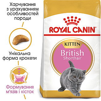 Royal Canin BRITISH SHOTHAIR KITTEN сухой корм для котят породы Британская короткошерстная, 400 гр