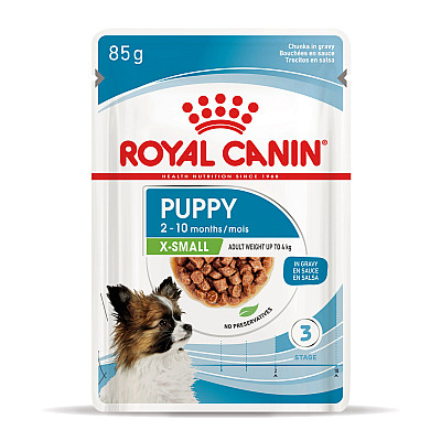 Влажный корм для щенят мелких пород Royal Canin Puppy X-Small  кусочки в соусе
