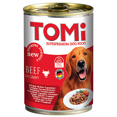 Вологий корм консерви для собак TOMi Beef яловичина в соусі