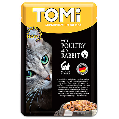 Влажный корм для котов TOMi Superpremium Poultry Rabbit птица кролик