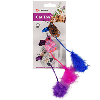 Игрушка с кошачьей мятой для котов Flamingo Mohaire Mouse Glamour ФЛАМИНГО ШЕРСТЯНАЯ МЫШЬ ГЛАМУР