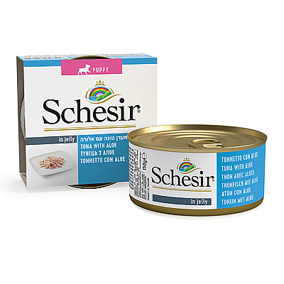 Schesir ТУНЕЦЬ З АЛОЕ (Tuna Aloe Puppy) консерви для цуценят, банку