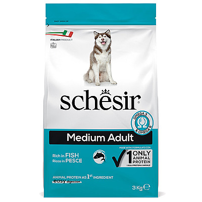 Schesir Dog Medium Adult Fish ШЕЗИР ДОРОСЛИЙ СЕРЕДНІХ РИБА сухий монопротеїновий корм для собак середніх порід
