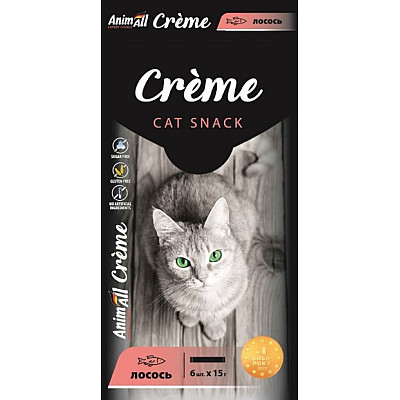Лакомство AnimAll Сrème для кошек, со вкусом лосося