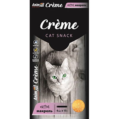 Лакомство AnimAll Сrème для кошек, со вкусом макрели