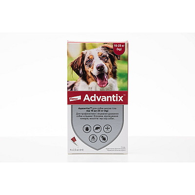 Advantix (Адвантікс) by Bayer Animal - Краплі від бліх і кліщів для собак вага 10-25 кг
