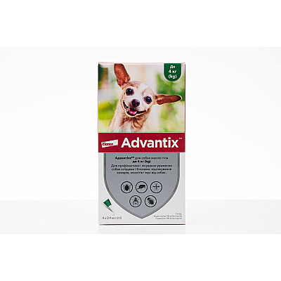 Advantix (Адвантікс) by Bayer Animal - Краплі від бліх і кліщів для собак вага менше 4 кг