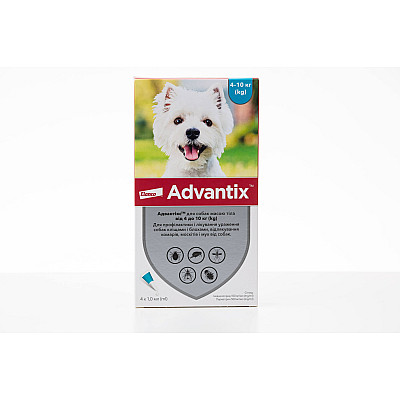 Advantix (Адвантікс) by Bayer Animal - Краплі від бліх і кліщів для собак вага 4-10 кг